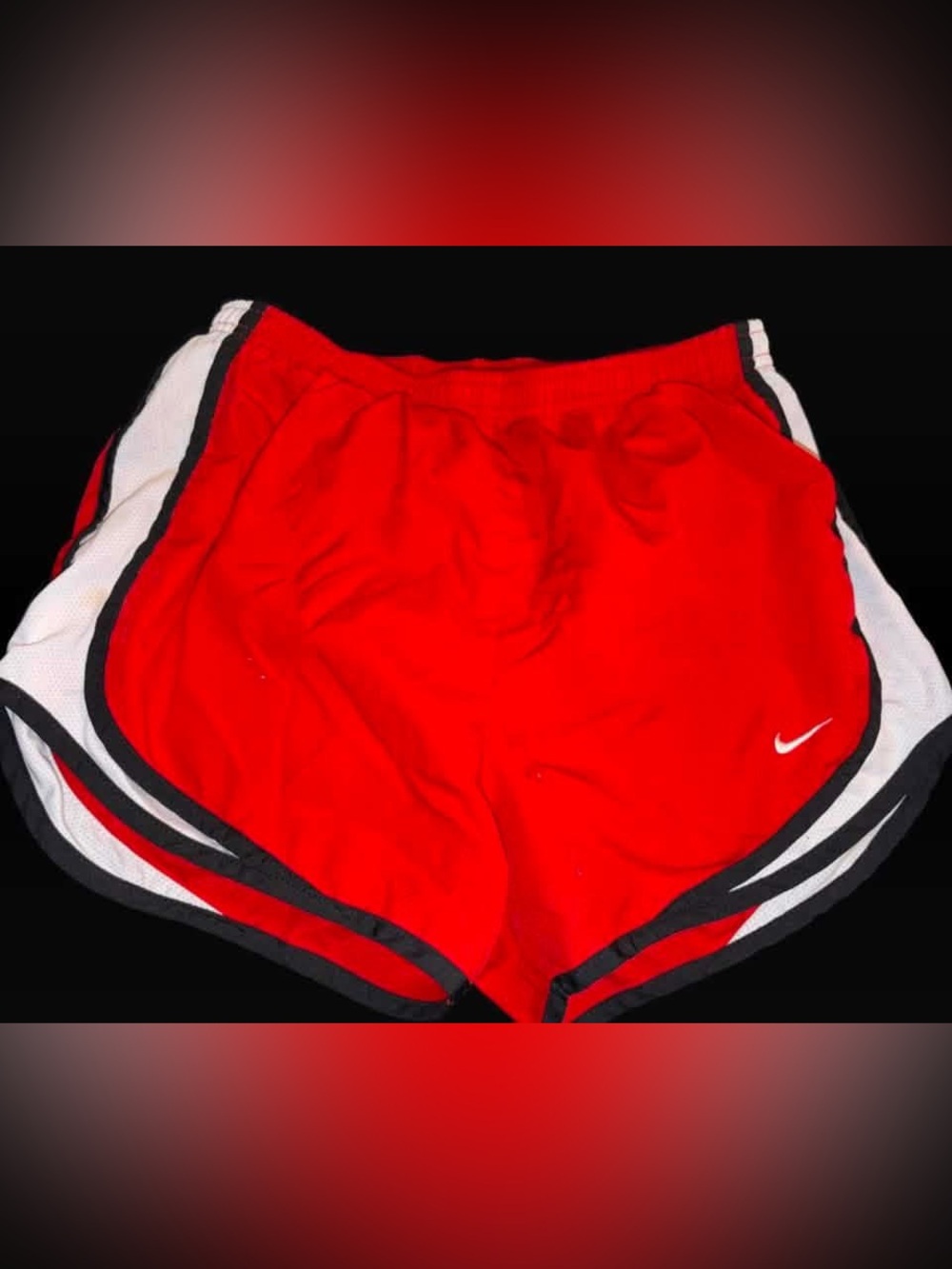 Nike Women’s Red Athletic Shorts with Black Trim